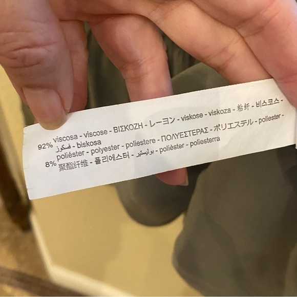 ZARA Girls Kids Light Olive Button Front Ruffled Dress Size 8 Yrs - Picture 7 of 8